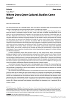Editorial. Where Does Open Cultural Studies Come from?