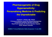Pharmacogenetic of drug hypersensitivity: Personalising medicine and predicting the unpredictable