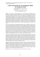 Carbon neutral mine site accommodation village: Developing the model