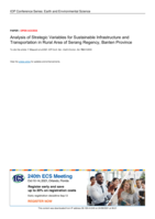 Analysis of strategic variables for sustainable infrastructure and transportation in rural area of Serang Regency, Banten Province