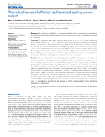 The role of sense of effort on self-selected cycling power output