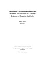 The impact of perturbations on patterns of movement and parasitism in a critically endangered marsupial, the woylie
