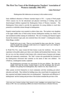 The first ten years of the Kindergarten Teachers' Association of Western Australia:  1962-1972