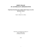 Body Image in Australian adolescents: Exploring functional and aesthetic body image across the sporting context