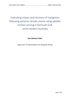 Evaluating impact and recovery of mangroves following extreme climatic events using satellite remote sensing in Exmouth Gulf, north western Australia
