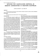 Options of wastewater disposal in remote communities in Western Australia