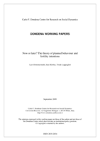 Now or later? The theory of planned behaviour and fertility intentions