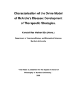Characterisation of the ovine model of McArdle's disease: development of therapeutic strategies