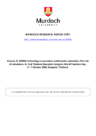 Technology in secondary mathematics education: the role of calculators