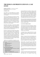 The design and presentation of a case study