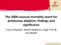 The 2009 unusual mortality event for bottlenose dolphins: findings and significance