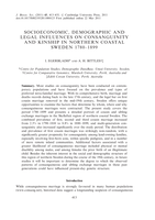 Socioeconomic, demographic and legal influences on consanguinity and kinship in northern coastal Sweden 1780-1899