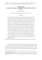 Android matters: Apocalyptic technology and hegelian dystopia in Ridley Scott’s Bladerunner (1982).