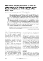 The winter foraging behaviour of birds in a mixed eucalypt forest and woodland on the Southern Tablelands of New South Wales