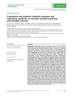 Tryptophan and arginine catabolic enzymes and regulatory cytokines in clinically isolated syndrome and multiple sclerosis