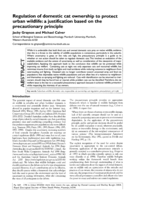 Regulation of domestic cat ownership to protect urban wildlife: a justification based on the precautionary principle