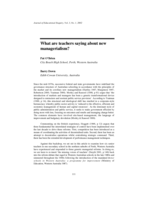 What are teachers saying about new managerialism?