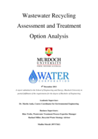 Wastewater recycling assessment and treatment option analysis