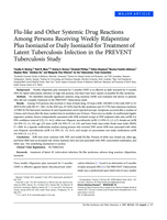 Flu-like and other systemic drug reactions among persons receiving weekly rifapentine plus isoniazid or daily isoniazid for treatment of latent tuberculosis infection in the PREVENT tuberculosis study