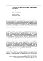 Curricular differentiation and stratification in Australia