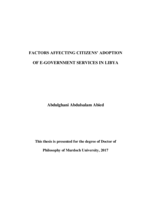 Factors affecting citizens' adoption of E-Government services in Libya