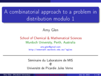 A combinatorial approach to a problem in distribution modulo 1