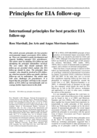 International principles for best practice EIA follow-up
