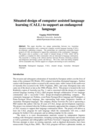 Situated design of computer assisted language learning (CALL) to support an endangered language