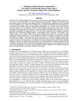 Handling available resources responsibly - case study of a renewable energy project with a remote and poor mountain village in the Nepal Himalayas