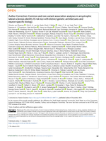 Author Correction: Common and rare variant association analyses in amyotrophic lateral sclerosis identify 15 risk loci with distinct genetic architectures and neuron-specific biology
