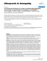 Low back pain risk factors in a large rural Australian Aboriginal community. An opportunity for managing co-morbidities?