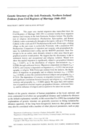 Genetic structure of the Ards Peninsula, Northern Ireland: Evidence from civil registers of marriage 1840 - 1911