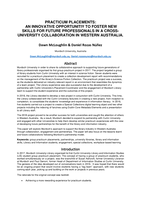 Practicum placements: An innovative opportunity to foster new skills for future professionals in a cross-university collaboration in Western Australia