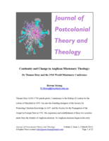 Continuity and Change in Anglican Missionary Theology: Dr Thomas Bray and the 1910 World Missionary Conference