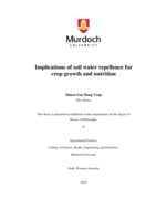 Implications of soil water repellence for crop growth and nutrition