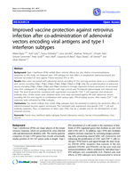 Improved vaccine protection against retrovirus infection after co-administration of adenoviral vectors encoding viral antigens and type I interferon subtypes