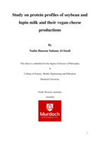 Study on protein profiles of soybean and lupin milk and their vegan cheese productions