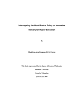 Interrogating the World Bank's policy on innovative delivery for higher education