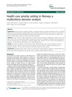 Health care priority setting in Norway a multicriteria decision analysis