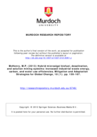Hybrid microalgal biofuel, desalination, and solution mining systems: increased industrial waste energy, carbon, and water use efficiencies