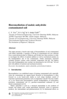Bioremediation of maleic anhydride contaminated soil