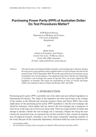 Purchasing Power Parity (PPP) of Australian dollar: Do test procedures matter?
