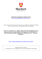 Spin with ethics? Discourses of corporate social responsibility in Singapore and Malaysia