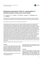 Biochemical measurements of beef are a good predictor of untrained consumer sensory scores across muscles