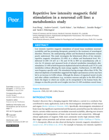 Repetitive low intensity magnetic field stimulation in a neuronal cell line: a metabolomics study