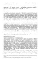 Editorial to the special section—Technology acceptance models: What we know and what we (still) do not know