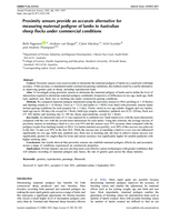 Proximity sensors provide an accurate alternative for measuring maternal pedigree of lambs in Australian sheep flocks under commercial conditions