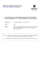An investigation on knowledge management and business strategies alignment in the Gulf Cooperation Council Banks