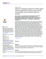 Patients undergoing surgery for lumbar spinal stenosis experience unique courses of pain and disability: A group-based trajectory analysis