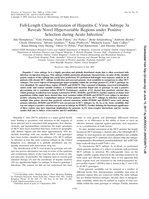 Full-Length Characterization of Hepatitis C Virus Subtype 3a Reveals Novel Hypervariable Regions under Positive Selection during Acute Infection